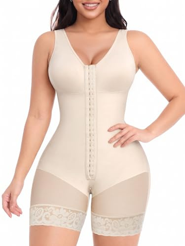 YIANNA Shapewear for Women Tummy Control Full Body Shaper Fajas Colombianas Bodysuit Butt Lifter Post Surgery Zipper Crotch