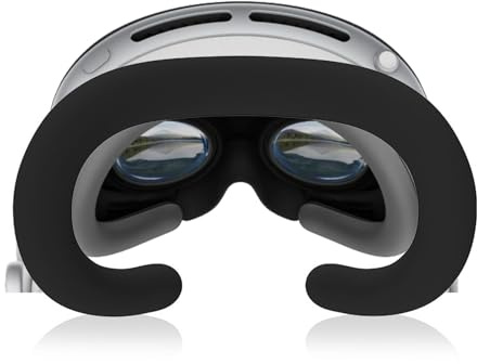 NUHFUFA VR Silikon ansiktsgränssnitt, ansiktskudde för Vision Pro, mjukt ansiktsskydd, kudde, halkskydd, tvättbar, komfort, hudvård, ansiktsmask, för Vision Pro-headset (svart)