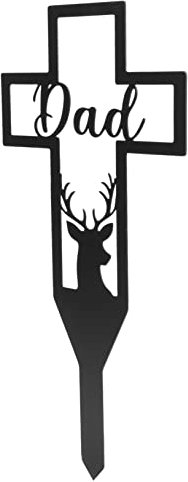 Sosoport Grabkreuz Grabdekoration Aus Metall Gedenkzeichen Für Friedhof Wetterfest Und Leicht Für Garten Und Wege Mit Herzlichem Design Zur Erinnerung An Geliebte Menschen