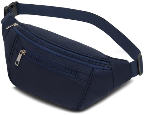 Bauchtasche Gürteltasche Hüfttasche Sport für Damen Herren Wasserdicht Bauchtasche Doggy Bag Outdoor Groß Handytasche Umhängetasche Camping Wandern Fitness Fahrrad Running (Dunkelblau)