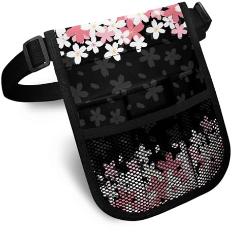 Nopersonality Marsupio da donna per infermieri, pratico marsupio da cintura per stetoscopi, forbici per bendaggi (confezione solo) – Cherry Blossom