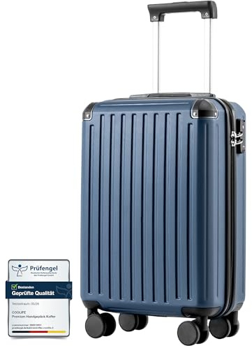COOLIFE Ryanair Kabinenkoffer 55x35x20 cm EasyJet Handgepäck Koffer TSA | PC+ABS Hartschale,4 Doppelrollen, leicht, Bordgepäck–für Kurzurlaub, Städtetrips, Geschäftsreisen & Flugreisen, Kabinengepäck