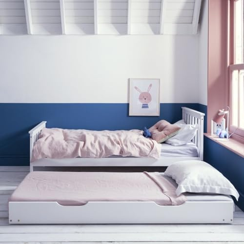 Noa and Nani Dorset Single Bed with Pull Out Spacesaver Trundle in Classic White