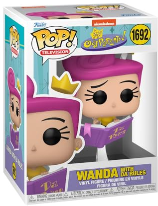 Funko Pop TV: Fairly Odd Parents - Wanda with Da Rules - Sammelfigur aus Vinyl - Geschenkidee - Offizielles Merchandise - Spielzeug für Kinder & Erwachsene - Cartoon-/Animations-Fans | Offizielles Merch – Sammelfigur aus Vinyl für Regal-Display – Geburtstagsgeschenk für Fans und Sammler