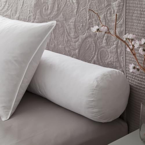 Générique TRAVERSIN Blanc ENVELOPPE 100% Coton GRANISSAGE Fibre Creuse DIAMETRE 21 CM Existe en 3 Tailles 90/140 /160 Fabrication française (160 x 200 cm)