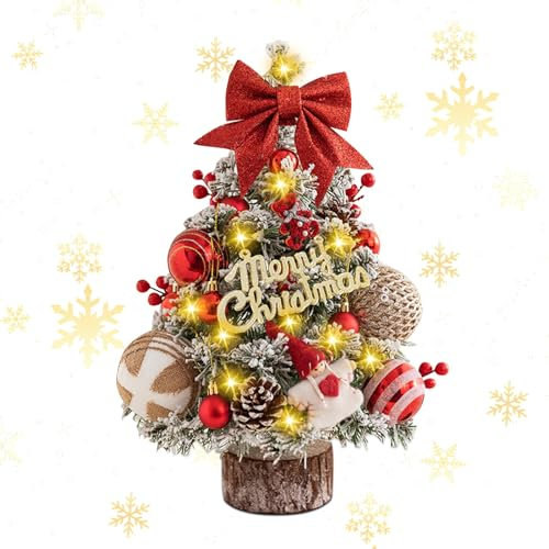 45cm Mini Weihnachtsbaum Kleiner Weihnachtsbaum mit Beleuchtung Weihnachtsdeko LED Künstlicher Weihnachtsbaum Klein Tannenbaum Künstlich Geschmückt Weihnachtsbaum Beleuchtet für Weihnachten Deko (B)