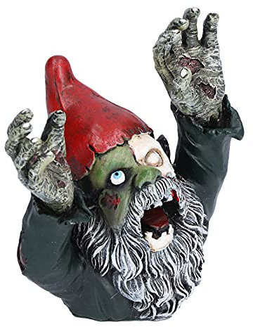 RASTKY Halloween Horrible Prank Outdoor Garden Ornament Cartoon Zombie Gnome Statue Decoration-Half Body W123