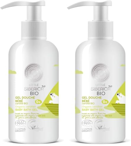 Natura Siberica Little Siberica. Gel de baño certificado orgánico para bebés, 250 m (Paquete de 2)