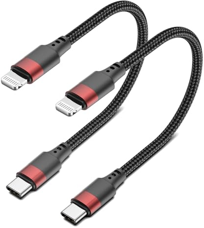 USB C to Lightning Cable Short 30CM 2Pack, MFi Certified 0.3M USB C iPhone Charging Cable Nylon Braided Type C to Lightning Cord PD Fast Charging Lead for iPhone 14 13 12 11 Pro Max Mini XR XS SE