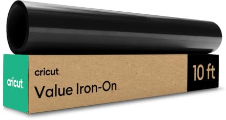 Cricut Plotterfolie Textil im Vorteilspack | 30,5 cm x 3 m | Textil-Flexfolie für Plotter (Iron-On) für alle Cricut Schneidemaschinen | Schwarz