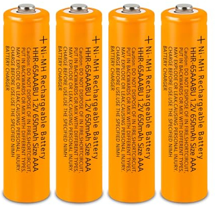 GENYESTAR Ni-MH 1.2V AAA 650mAh Rechargeable Batteries for Panasonic Wireless Cordless Phones, Remote Controls, Electronics Toys,4 Pack