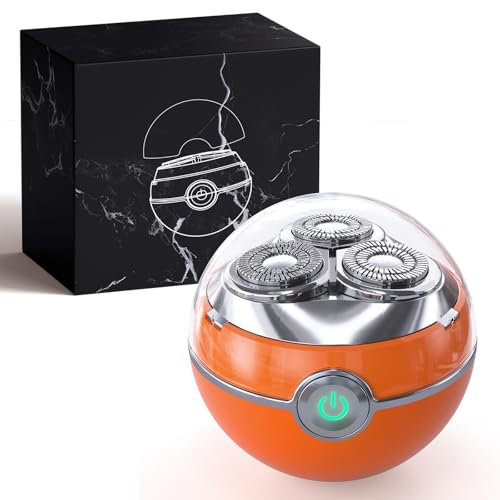 Rasierer Herren Elektrisch | Elektrorasierer | 3 schwebende Klingen für gründliche & sanfte Rasur | USB-C Ladestation | IPX7 wasserdicht | Reiseverriegelung (SS818, orange)