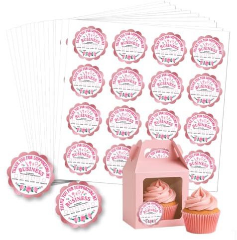 GOMAKERER 320 calcomanías de advertencia de alérgenos, etiquetas de alerta de alergias alimentarias, etiquetas redondas impermeables rosas para restaurante, cocina, panadería, negocios, 5 cm