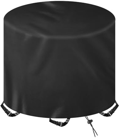 XRXDSY Abdeckplane Gartenmöbel Rund Wasserdicht,Winterfeste 420D Oxford Schutzhülle für Gartentisch & Möbelsets,Anti-UV & Windfest,Abdeckung Schwarz 70x60cm