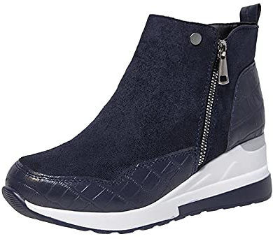 Generisch Botines 2026 Botas de mujer Botas de mujer Suela gruesa Zapatos cortos Botas de moda para mujer, azul, 38 EU
