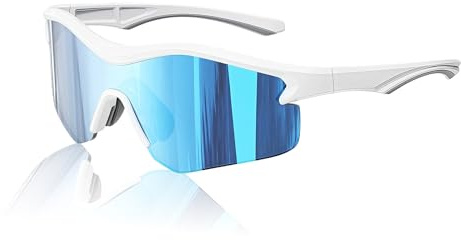 Sobotoo Polariserade cykelsolglasögon för män och kvinnor, 24 g, ultralätta skydd, sportglasögon, skidglasögon, cykelglasögon för löpning, körning, vandring, skidor (blå)