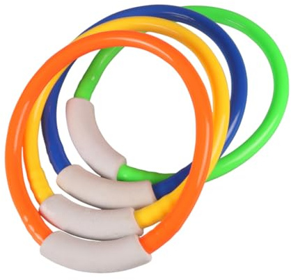 CORHAD 4 PCS Colorful Diving Rings Swimming Pool Training Grab for Underwater Fun and Beginner Swim Practice
