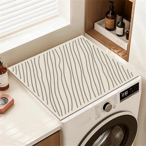 Highdi Rayures Simples Housse de Protection pour Machine à Laver Top,Coussin de Machine à Laver Antidérapant Housse de Machine à Laver pour Machine à Laver Ou Sèche-Linge (Rayures,30x40cm)