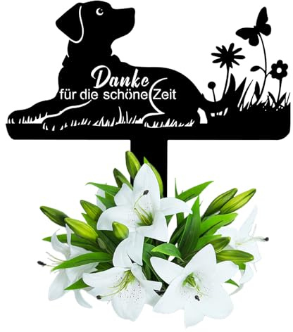 Wondramble Pierre tombale chien pour l'extérieur, décoration funéraire pour chien, résistante aux intempéries, piquet de jardin, plaque commémorative 30 cm