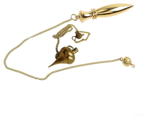 Honseadek For Metal Pendant Divination Metal Detection Finding Gold-tone Lightweight Detector Gadget for Copper Rod Dowsing 1 Pack (B)