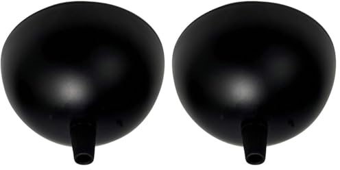TIBELEC - Pavillon Luminaire, Cache-fils Demi-Sphère Métal, Noir Diamètre 100MM (Lot de 2)