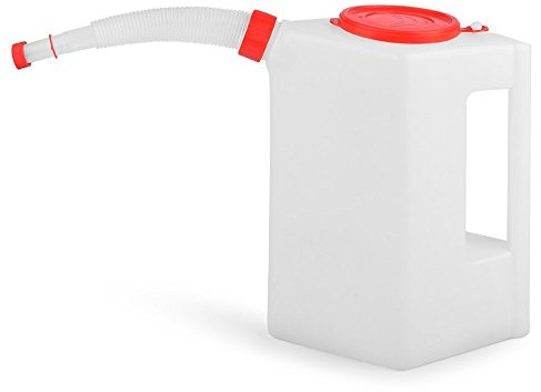 RACEFOXX Kanne, Benzinkanne, Füllkanne, 5 Liter, Füllmengenskala, Kanister, Benzin, Einfüllkanne, mit flexiblem Schlauch und Deckel