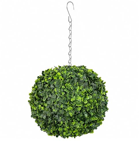 Oypla Artificial Hanging 28cm Topiary Tree Boxwood Buxus Ball