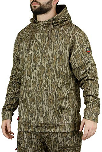 Mossy Oak, Felpa da Uomo con Cappuccio da Caccia Mimetica Standard in Pile, Large