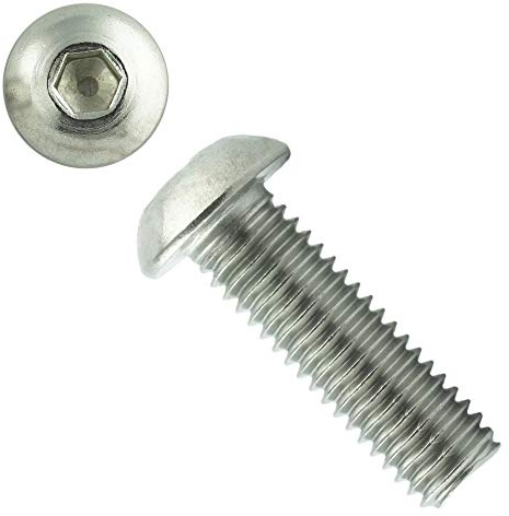 Järnvaror 2000 | M6 x 12 mm glashuvudskruvar med sexkant (100 stycken) – ISO 7380 Glasskruvar med platt huvud – gängskruvar – rostfritt stål A2 V2A – rostfri