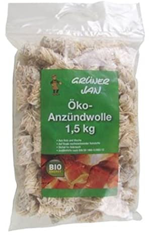 Grüner Jan Öko-Anzündwolle Ofenanzünder Grillanzünder Kaminanzünder Anzünder Holzwolle