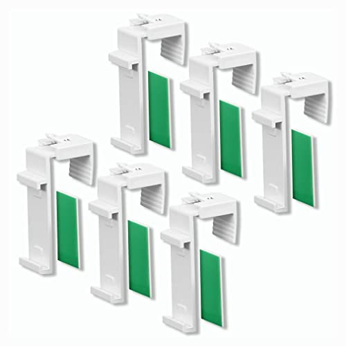 KLEMMFLEX Klemmhalter kurz, Nicht verstellbar, für Klemmfix Rollo, Doppelrollo, Duo-Rollo, ohne Bohren zum Klemmen und Kleben, 6 Stück, als Zubehör für die Aufhängung, Befestigung am PVC-Fenster