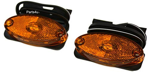 trailer parts4u 1 Paar LED Seitenmarkierungsleuchten Umrissleuchten gelb oval 500 mm kabel