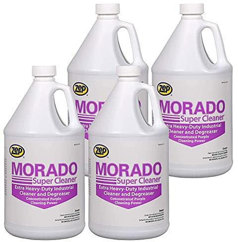 Zep Morado Purple Concentrated Super Cleaner - 1 Gallon (Pack of 4) 85624 - Extra Heavy-Duty Industrial Degreaser, Phosphate Free, Alkaline Concentrate Removes Grease, Grime
