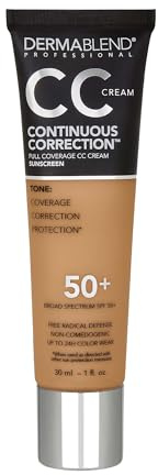 Dermablend Continuous Correction CC Cream - Broad Spectrum SPF 50+ Full Coverage FoundationMakeup and Color Corrector with Up to 24-Hour Color WearNon-Comedogenic - Shade: 50N, 1 fl. oz.