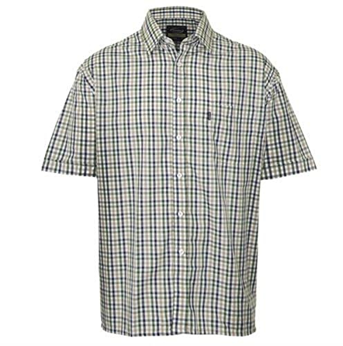 Champion Mens Checked Country Casual Short Sleeve Shirt Doncaster Green XXL