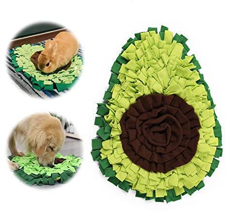 xyuayamz Schnüffelteppich Hund Futtermatte Schnüffeldecke Hundespielmatte - Hundematte Snuffle Pad in Avocado Faltbares Pet Sniffing Mat Trainingsmatte, für Haustier Hunde Katzen (Grün, 1 Stück)