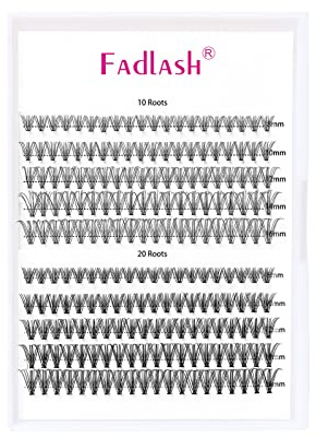 Lash Clusters Extensions Large Tray Individual Lashes 10D 20D Mix Natural Soft C Cur Black Faux Mink Volume Lash Extensions Reusable Artificial Eyelashes (10D+20D-0.07-C, 8-16mm)