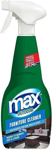 MAX Outdoor Furniture Cleaner 500ml – Garden Furniture Cleaning Spray That Removes Stains & Dirt – UPVC Cleaner & Restorer – Suitable for Plastic, Rattan, Vinyl & UPVC