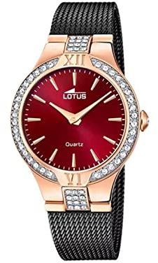 Lotus Reloj Mujer 18897/1 Bliss Caja de Acero Inoxidable 316l Rosa Correa de Acero Inoxidable 316l Negro