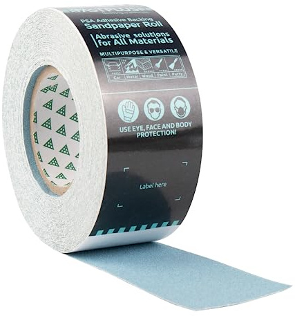 Sandpaper Roll PSA 120 Grit Premium Ceramic Sanding Sheet Roll, 2-3/4 Wide 20 Yard Self Adhesive Sticky Back Longboard Continuous Roll for Automotive and Woodworking