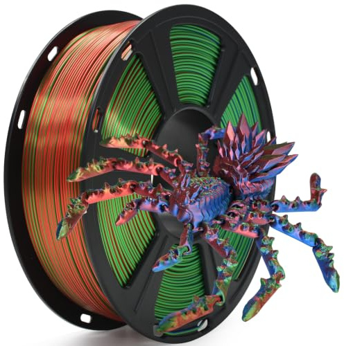GEEETECH Tricolor Silk PLA Filament 1,75mm, 3D Drucker Filament 1KG/Spule, Silk Rot Blau Grün