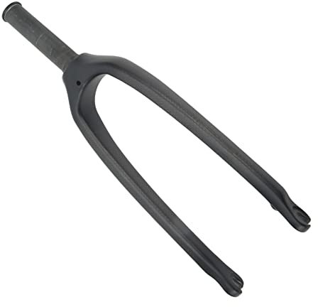 Otufan Fourche VTT 20 Pouces, Fourche Avant De Vélo Mat en Fibre De Carbone 3K Conception Antichoc Intégrée pour Vélos Pliants avec Tube De Direction Droit De 28,6 Mm