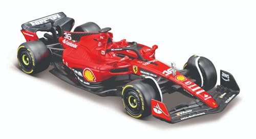 Bburago - Ferrari SF-23 Charles Leclerc #16 2023 - Realistisches Modellauto im Maßstab 1:43, gefahren von Charles Leclerc, offizielle Ferrari-Lizenz, empfohlenes Alter 3+ Jahre