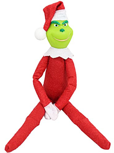 Fehodun Green PlüSchtier Elf mit Weihnachtsmütze Weihnachtself Puppe Weihnachtsdeko with Red and Green füR Haus Dekoration