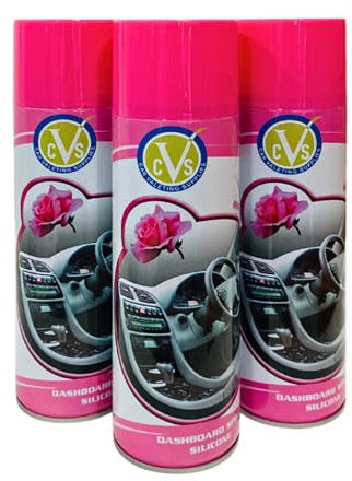 CVS2020.COM CVS Dashboard Shine Silicone Spray: Cleans, Shines & Protects Car Interior Trim | Restores Luster | Car Interior Cleaner - Removes Dirt, Dust & Residue | Scented - 500ML (ROSE, Pack of 3)