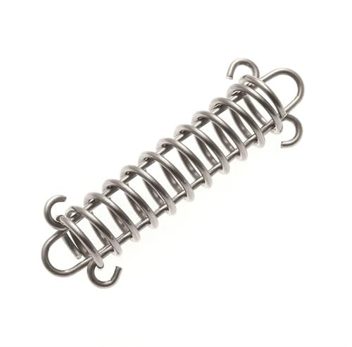 EKalgretrA Spannfeder Sprungfedern Edelstahl Zelt Wind Seil Frühling Schnalle Zelt Spanner Camping Deck Heringe Mit Karabiner Clips Markise Spanner Festen Haken(Silver1)