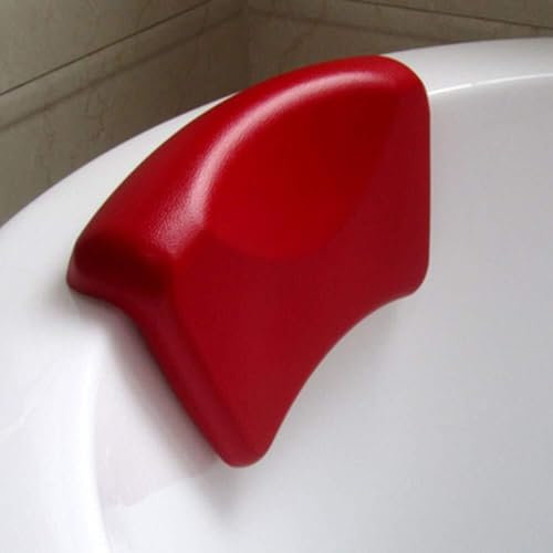 Suixtil Badewannenmatte, Badewannen-Anti-Rutsch-Matte Kopfstütze, Nacken und Rücken wasserdichte Badematte Anti-Rutsch-Badematte, rot, 275 * 160 * 60mm