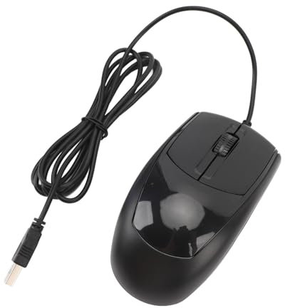 Ciciglow Wired USB Mouse, 1200 DPI Ergonomic Black Office Laptop Desktop Mouse