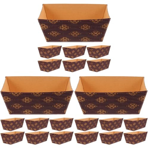 Amosfun 75 Piezas bandeja de pastel corrugado tazas para hornear pan moldes para hornear de papel molde para pan tarteras para tartas molde para bizcocho pegatinas decorativas pan de molde