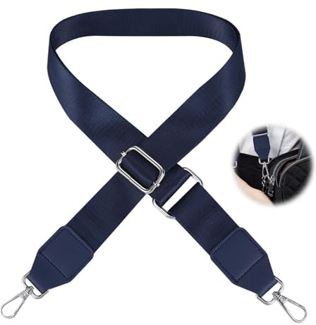 ChanraingYee Taschengurte Blau zum Wechseln Breit, Tragegurt, Schultergurt für Taschen, Tragegurt Tasche, Gurt für Umhängetasche, Gurt, Nylon Straps, Taschenriemen zum wechseln (Marineblau)